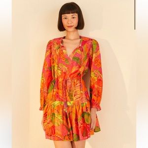 Farm Rio Orange Ombre Forest Mini Dress (with Tags/ Brand New)